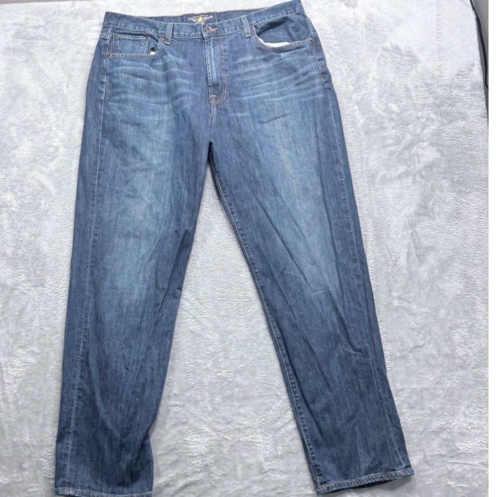 Lucky Brand 481 Relaxed Straight Jeans Mens 40x32 Blue Medium Wash Stretch Denim